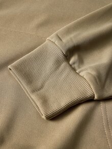 Manfinity Homme Men's Solid Color Raglan Sleeve Button Decor Kangaroo Pocket Loose Fit Hoodie - Khaki - View 5