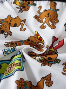 SCOOBY-DOO X SHEIN 女款字母卡通印花內衣與四角內褲休閒日常內衣套裝 - 白色 - 查看 7