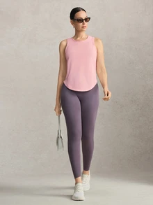 Activina Women's Pink Fitted Casual Fitness Sports Tank Top - Pink - View 5
