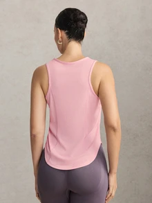 Activina Women's Pink Fitted Casual Fitness Sports Tank Top - Pink - View 2
