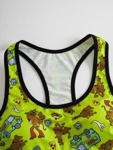 SCOOBY-DOO X SHEIN Plus Size Women's Lingerie Set, Co-Branded - Green - View 3