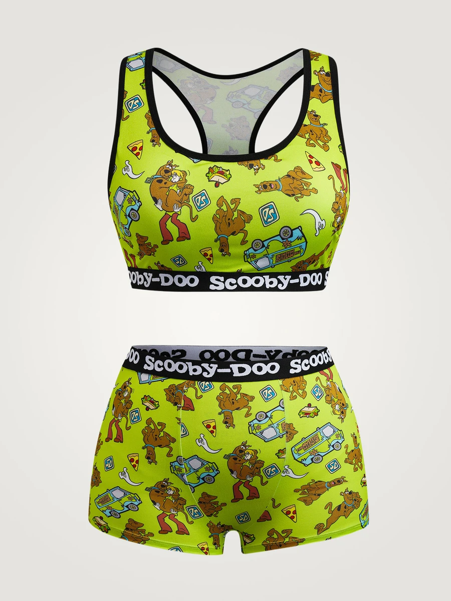 SCOOBY-DOO X SHEIN Plus Size Women's Lingerie Set, Co-Branded - Green - View 1