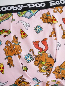 SCOOBY-DOO X SHEIN Plus Size Women Brand Collaboration Bralette & Panty Set - Pink - View 5