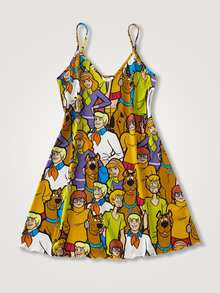 SCOOBY-DOO X SHEIN Women's Cartoon Print Casual Cami Nightgown -DOO - Multicolor - View 1