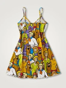 SCOOBY-DOO X SHEIN Women's Cartoon Print Casual Cami Nightgown -DOO - Multicolor - View 2