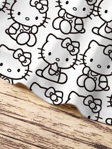 HELLO KITTY AND FRIENDS | SHEIN 女童夏季休閒卡通印花洋裝 - 白色 - 查看 7