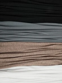SHEIN LUNE 4件装加大码无袖背心套装，基础款打底衫，舒适凉爽的家居服，优雅时尚 - 彩色 - 查看 4