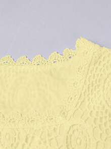 GlowEve Women's Crochet Lace Camisole Top, Fashionable Elegant Sleeveless Blouse Design - Light Yellow - View 3