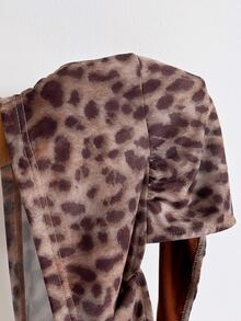 Soleia Women's Leopard Print Fashion Versatile Daily Wear Halter Top - Multicolor - View 7
