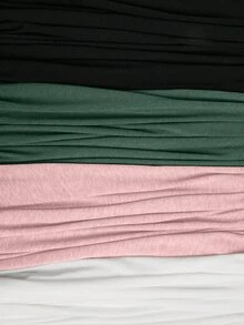 SHEIN LUNE 4件套加大码吊带连衣裙套装，基础款舒适透气休闲连衣裙，清凉舒爽，缓解压力，优雅时尚女士居家休闲连衣裙，夏季加大码吊带背心，加大码女士吊带背心，加大码吊带背心，长款吊带连衣裙 - 彩色 - 查看 7