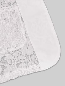 Maweii Plus Size Elegant Vintage Party Lace Blazer Fall - White - View 4