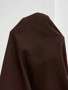 SHEIN CURVE+ 大尺碼女款V領短袖休閒西裝外套，適合畢業季、返校季、教師秋季穿搭 - 咖啡棕 - 查看 8