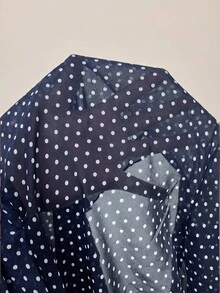 Elaquor Plus Size Casual Commute Polka Dot Print Dress Casual Polka Dot Blue Dress For Women Fall/Winter Casual Office Business Work Dress For Women Going Out - Navy Blue - View 7
