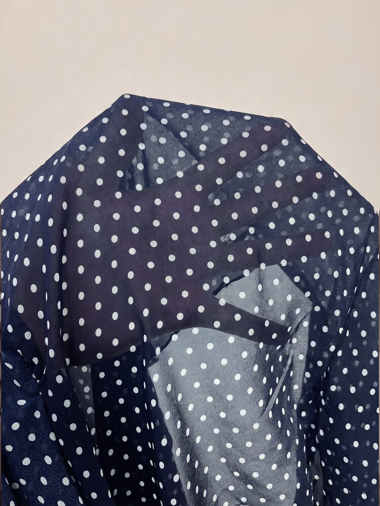 Elaquor Plus Size Casual Commute Polka Dot Print Dress Casual Polka Dot Blue Dress For Women Fall/Winter Casual Office Business Work Dress For Women Going Out - Navy Blue - View 7