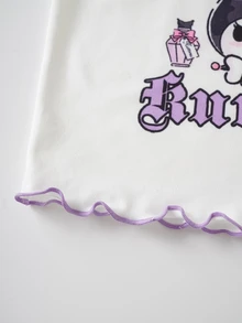 HELLO KITTY AND FRIENDS | SHEIN Young Girl Cartoon Print Camisole And Shorts Underwear Set - Purple - View 5
