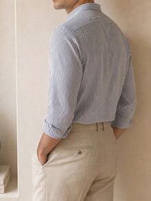 Core Aspect Camisa casual a rayas para hombre, otoño - Multicolor - Ver 2