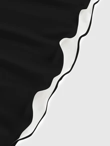 ROMWE Gaun Halloween Misterius Gaya Gothic Gelap dengan Tali Bahu Tipis dan Tali Elastis Ukuran Besar - Hitam - View 4