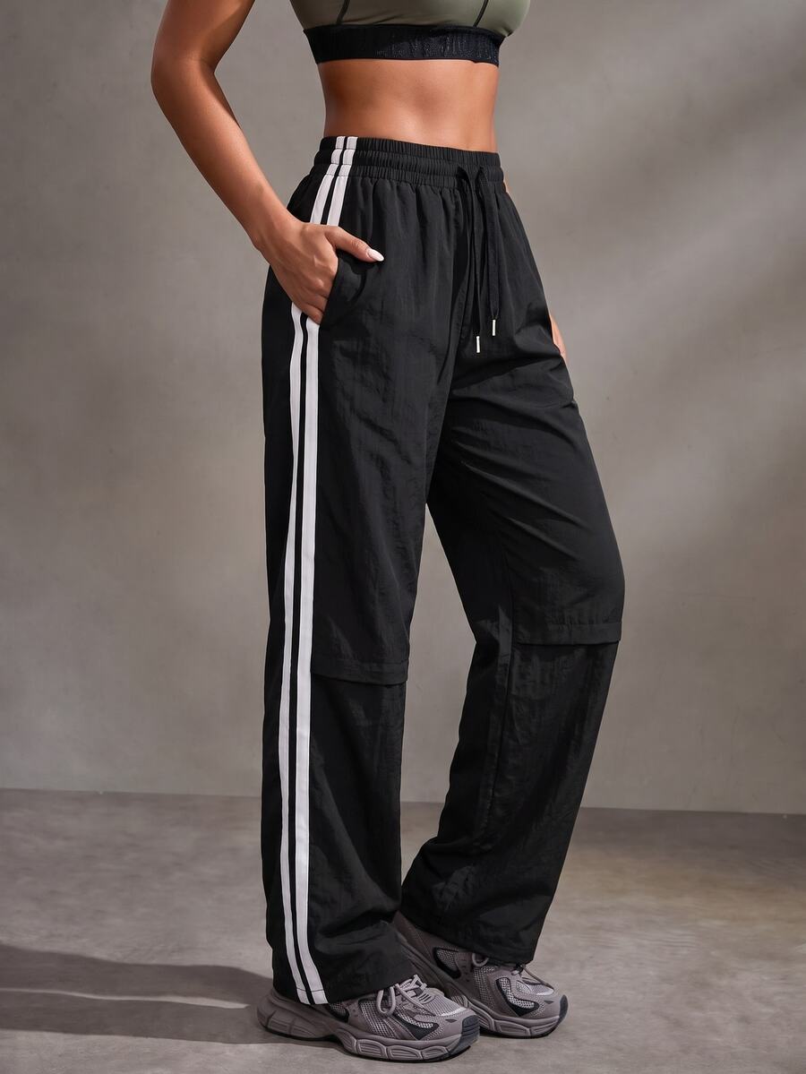 SHEIN Cheerettes Women's Fashionable Sports Pants, Suitable For Fall - Black - View 1