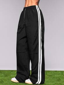 SHEIN Cheerettes Women's Fashionable Sports Pants, Suitable For Fall - Black - View 5