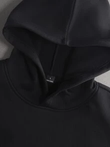 STYNVO 男士字母印花休閒日常穿搭連帽衫 - 黑色 - 查看 6