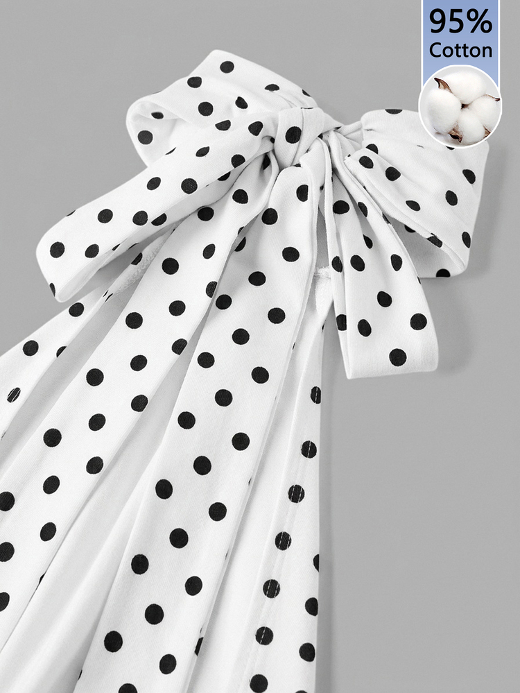 Muchica Regular Minimalist Comfortable Solid Color Women's Tank Top White With Black Polka Dots Elegant Casual Fashion Pattern Elegant, Casual, And Stylish - White - View 6