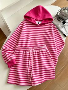 Resyla Sweatshirt Panjang Bergaris Nyaman untuk Wanita, Cocok untuk Dipakai di Musim Gugur/Musim Dingin, Item Penting untuk Sehari-hari, Kantor, dan Acara Santai - MultiWarna - View 3