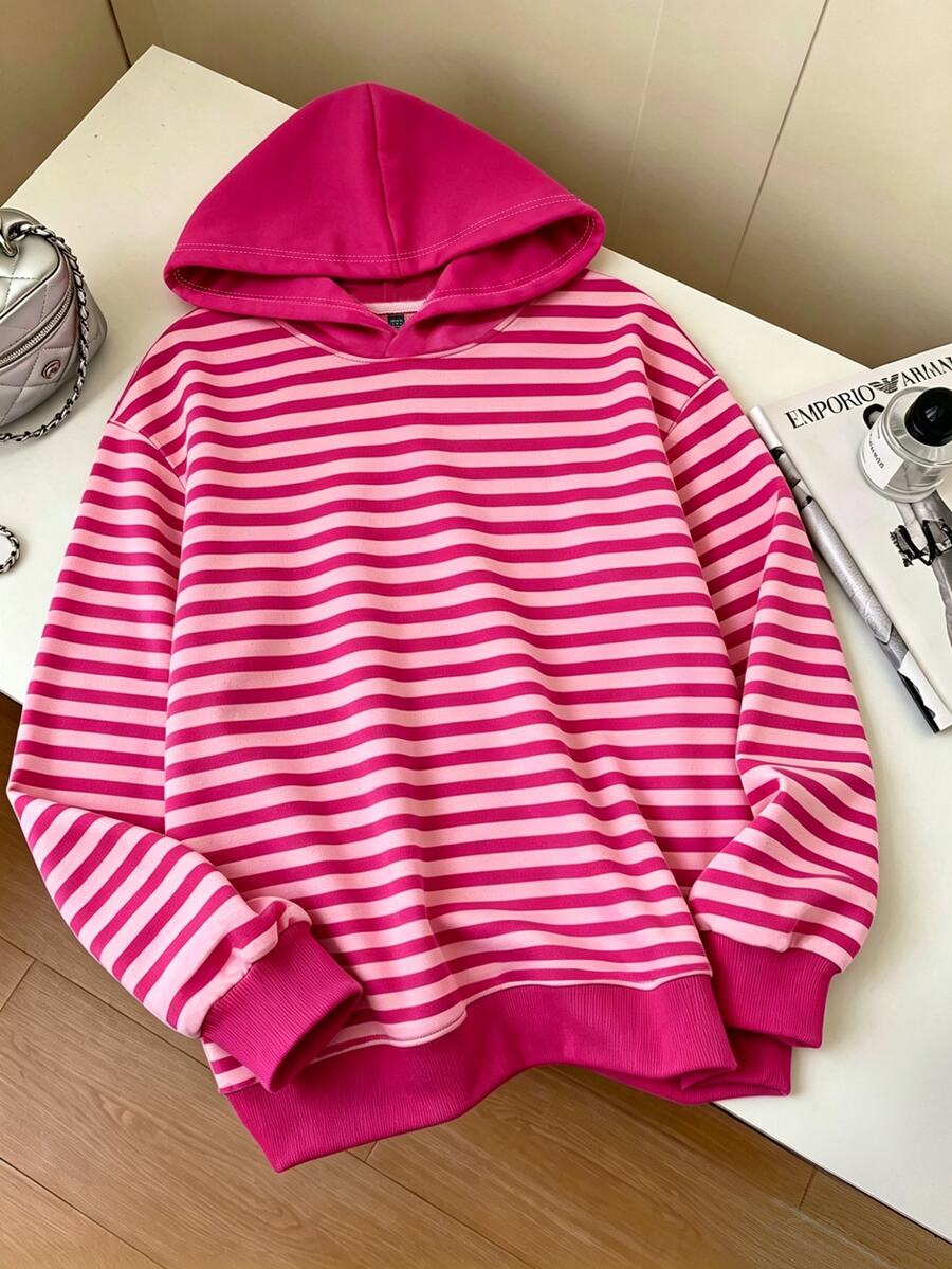 Resyla Sweatshirt Panjang Bergaris Nyaman untuk Wanita, Cocok untuk Dipakai di Musim Gugur/Musim Dingin, Item Penting untuk Sehari-hari, Kantor, dan Acara Santai - MultiWarna - View 1