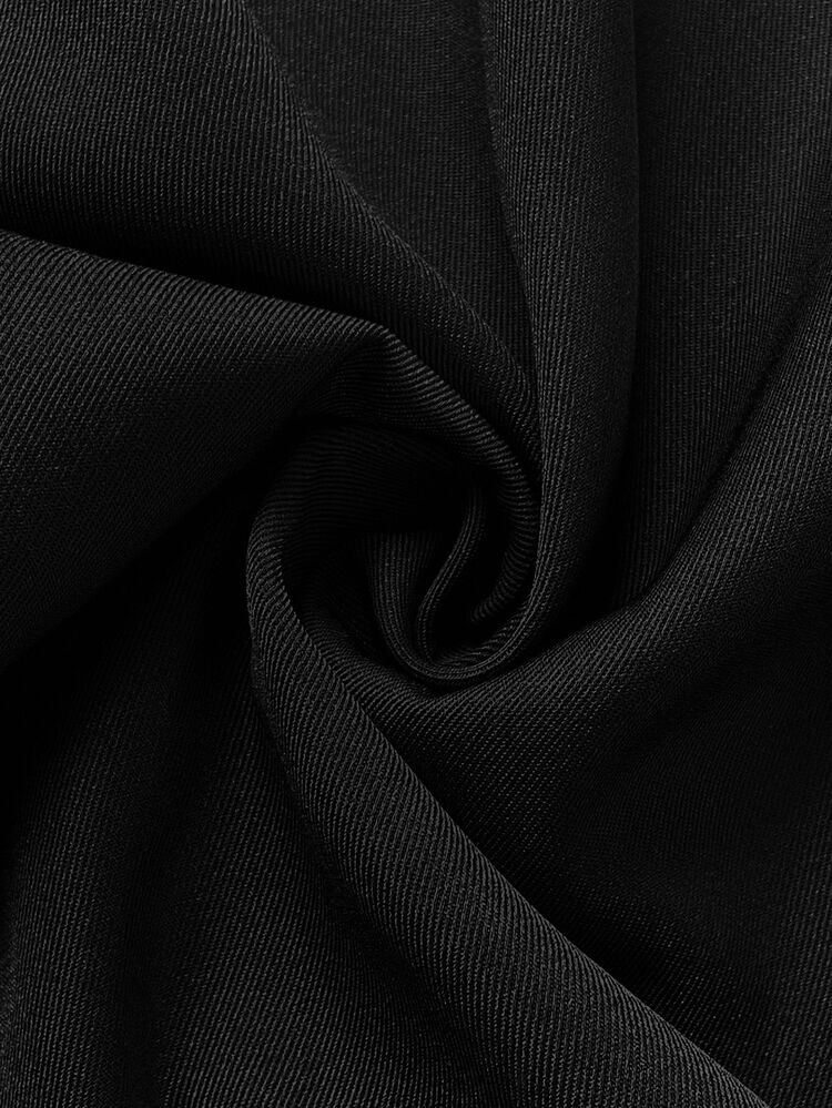 Plussiva Plus Size Maternity Women Solid Color Adjustable Waist Loose Wide Leg Pants - Black - View 8
