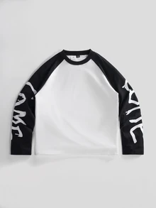 IT Chapter TWO | Manfinity STYNVO Men's Letter Print Casual Daily Long Sleeve T-Shirt - Multicolor - View 2