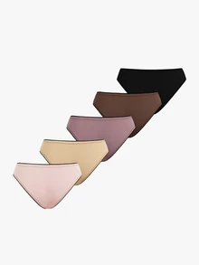 Bisouelle 5 piezas/paquete Bragas triangulares para mujer de seda de leche fina, cómodas, con borde enrollado, volantes, sexys y lindas, multicolor - Multicolor - Ver 9