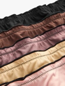 Bisouelle 5 piezas/paquete Bragas triangulares para mujer de seda de leche fina, cómodas, con borde enrollado, volantes, sexys y lindas, multicolor - Multicolor - Ver 10