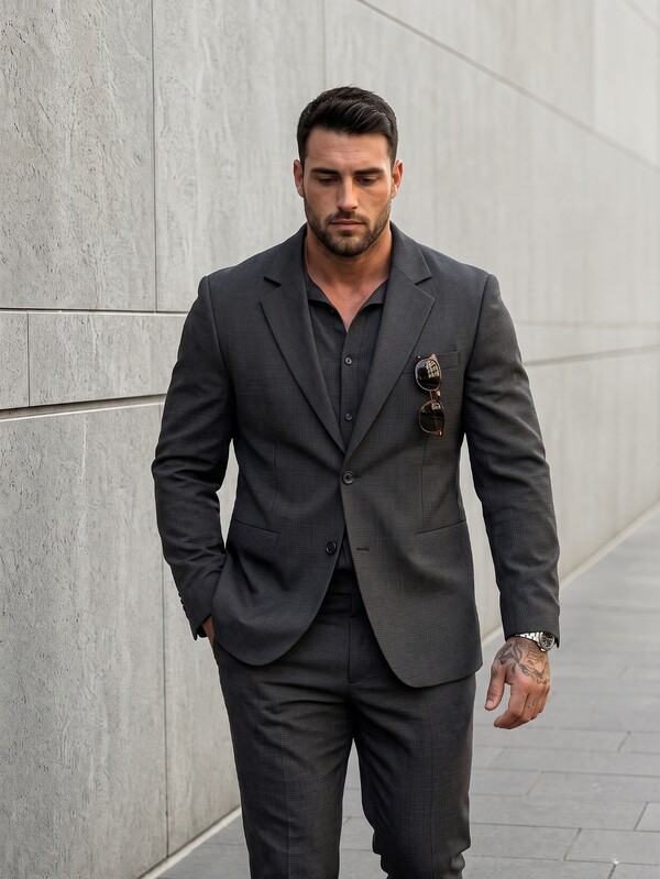 KRYTIVO Blazer informal de una hilera de talla grande para hombres, ropa casual y elegante para hombres, ropa de oficina formal para hombres, ropa casual de negocios para hombres