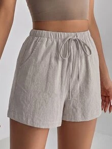 SHEIN Tall Women Shorts - Camel - View 7