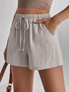 SHEIN Tall Women Shorts - Camel - View 4