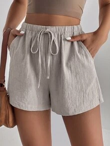 SHEIN Tall Women Shorts - Camel - View 5
