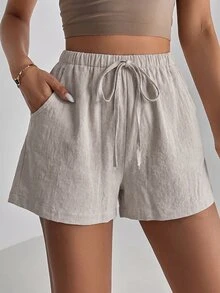 SHEIN Tall Women Shorts - Camel - View 3