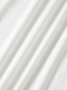 Skyraze Vestido largo elegante de mujer con cuello asimétrico y plisado en unicolor - Blanco - Ver 4