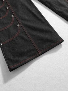 ROMWE MEN Street Life Men's Multi-Fake Pocket Design Jeans - Blue - View 7