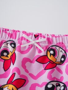 THE POWERPUFF GIRLS X SHEIN 3pcs Young Girl Hipster Panties, Leopard Print Heart Cartoon Pattern, Comfortable Daily Wear For Students - Multicolor - View 5