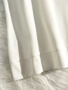 GlowEve Women's Solid Color Lapel Collar Simple Versatile T-Shirt - White - View 3