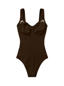 Slayform Slayform Seamless High Elastic Yoga Jumpsuit With Built-In Bra Pads - Brown - View 2