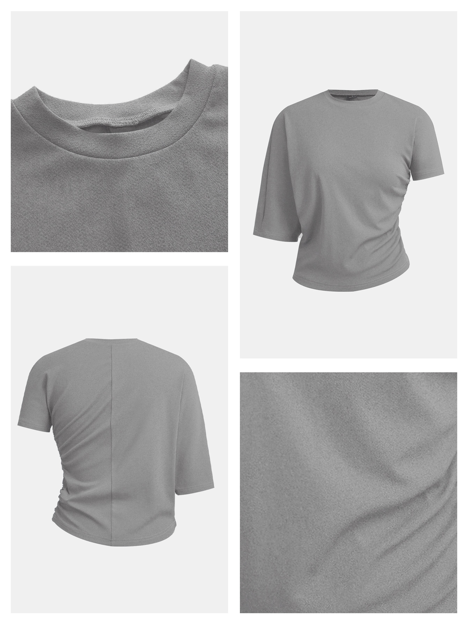 SHEIN Maija Grey Women's Knit Top Asymmetrical Sleeves Autumn Urban Casual Fall/Winter Casual Halloween Festival Party Going Out