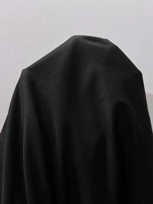 SHEIN CURVE+ Plus Size Women's Solid Color Zip-Up Hooded Casual Jacket With Pockets Fall, Winter 2026 22W - Black - View 6