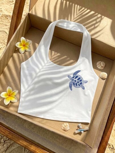 Veykashi Top de tirantes corto y ajustado de color blanco para mujer de talla grande, adecuado para el verano