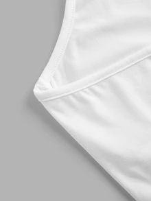 Veykashi Plus Size Women White Tight Cropped Halter Neck Tank Top, Suitable For Summer - White - View 4