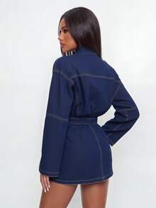 Avantive Women Denim Dresses - Dark Wash - View 7