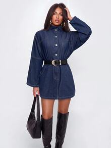 Avantive Women Denim Dresses - Dark Wash - View 4