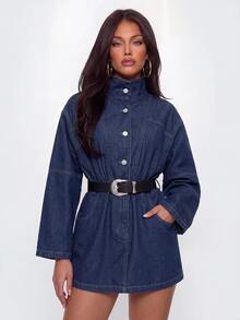 Avantive Women Denim Dresses - Dark Wash - View 5