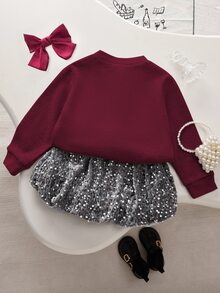 SHEIN Playful Pals 秋冬新款獨特設計小眾韓系休閒日常可愛女童套裝 7歲生日 7th Birthday 1歲生日 棕色 - 彩色 - 查看 3
