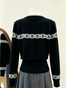 Lalippa Autumn/Winter Casual Knit Camisole + Cardigan 2 Pieces Set - Black - View 2